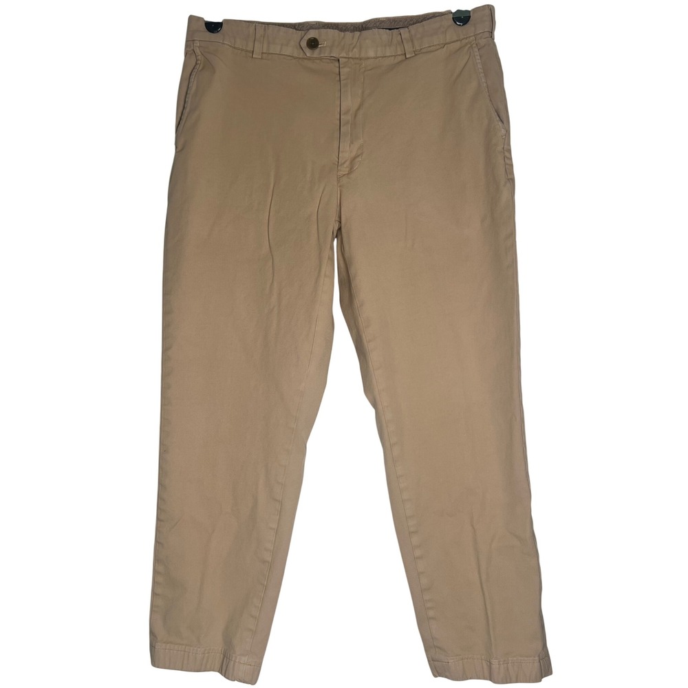 Brooks Brothers Clark Fit Chino Pants Mens 37x30 Khaki Tan Supima Cotton Stretch